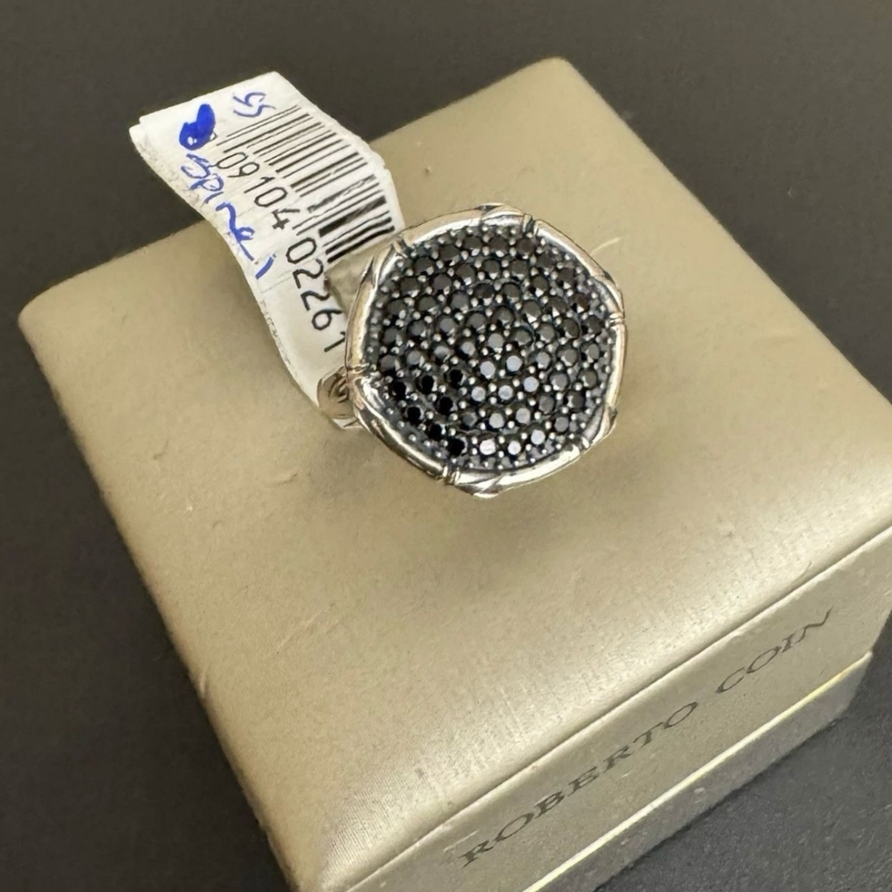 John Hardy JAI Sterling Silver/Black Spinel Ring/Size 5/New Without Tags